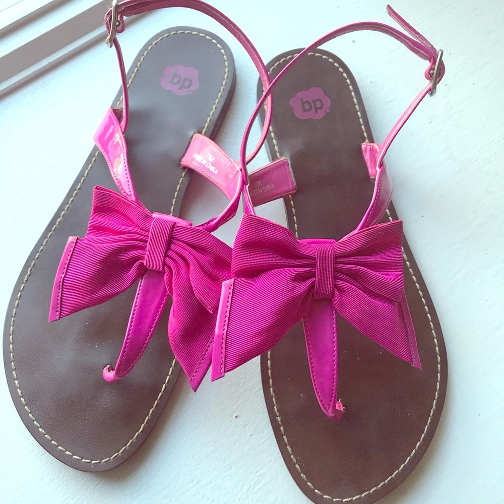 BP Hot Pink Bow Sandals